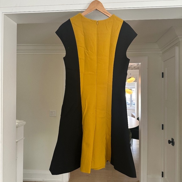 Jason Wu A-line shift dress - never worn! Mustard, black. Size 10. - Picture 4 of 7